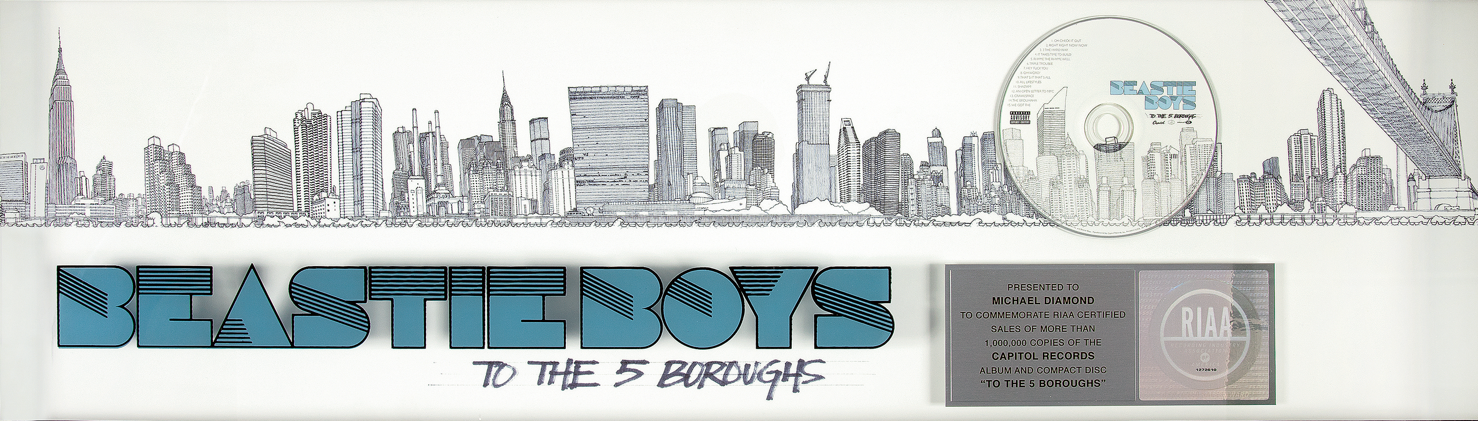Beastie Boys To The 5 Boroughs サイン入りポスター Chisholm Poster - Beastie Boys to the 5 Boroughs