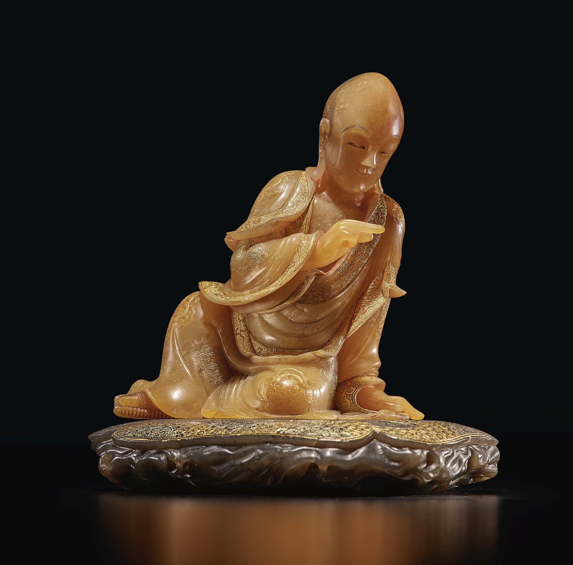 珍品旧蔵* 清 壽山石 薄意印章 《福壽雙全》 名人彫刻