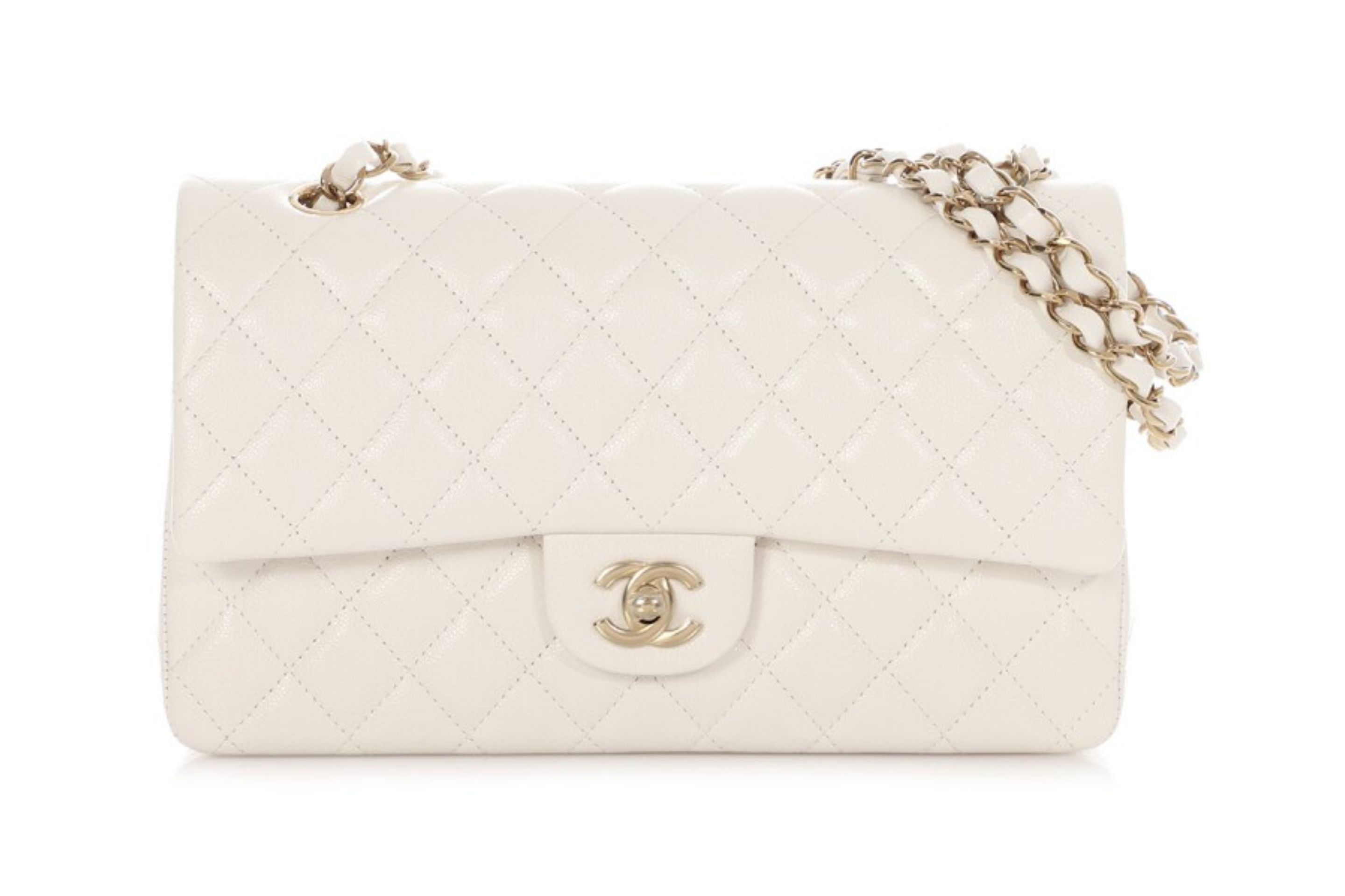 CHANEL キルティングポーチ ホワイト 即日発送CHANELホワイト キルティング ショルダーバッグ - メルカリ