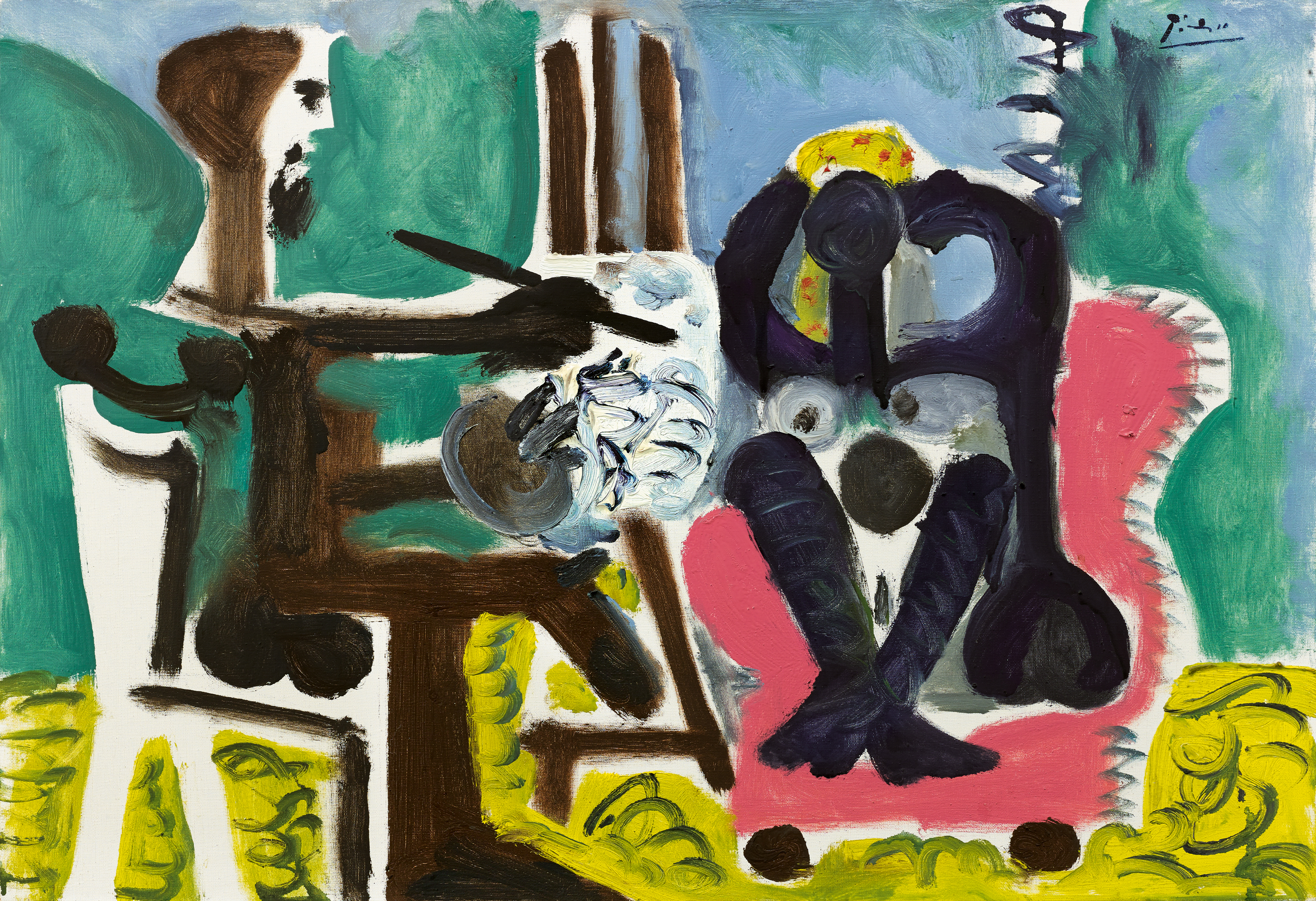 ベルナール・ビュッフェ、【Le peintre Mantienne】 ベルナール・ビュッフェ、【Le peintre Mantienne】