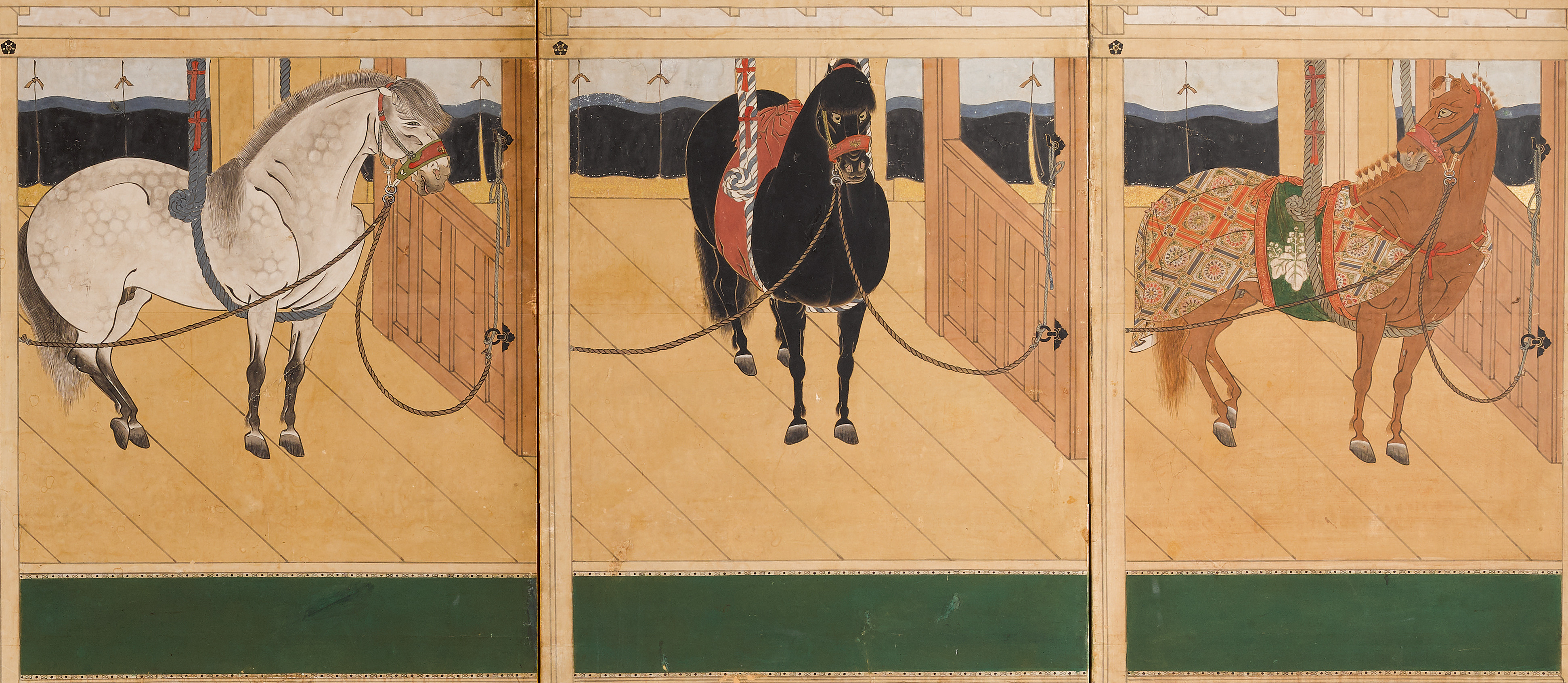 Discoveries: A Pair of Equine-Themed Japanese Kano Screens