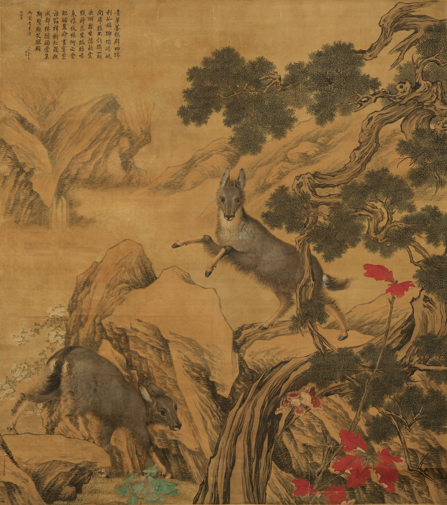 神蕊天威：郎世宁御制《青羊图》巨构| details | Sotheby's