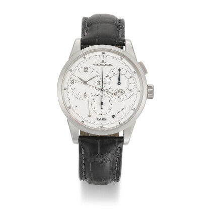 Catalog image of jaeger lecoultre | chronographe a duometre, ref 600.6.28.s, platinum split-seco…