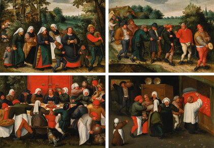 Catalog image of marten van cleve the elder | the procession of the bride; the procession of the…
