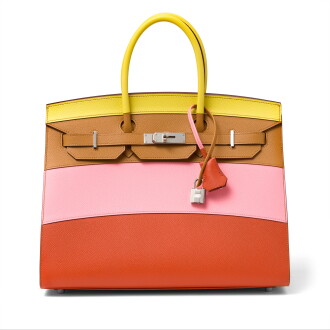 View 1 of Lot 1001: Lime, Sesame,  Rose Confetti and Terre Battue Epsom Rainbow Birkin 35 Palladium Hardware, 2021