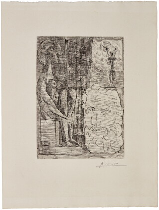Catalog image of Sculpture et Vase de Fleurs, from la suite Vollard (B. 189; Ba. 348)