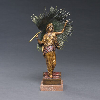 Catalog image of franz xaver bergman | woman holding a palm leaf