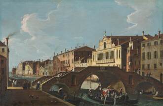 View 1 of Lot 53: Venice, Cannaregio with the Ponte Tre Archi and Palazzo Valier
