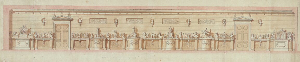 PROJET DE DECOR POUR LE MUR SUD DE LA GALERIE DES BRONZES DU GARDE-MEUBLE DE LA COURONNE, PLACE LOUIS XV