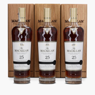 View 1 of Lot 2019: The Macallan 25 Year Old Sherry Oak 43.0 abv NV (3 Bottles 70cl)