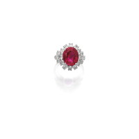 343. fine ruby and diamond ring, e. meister, zurich
