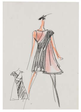 View 1 of Lot 8: An original sketch for fashion, circa 2010 | Croquis de mode original, vers 2010