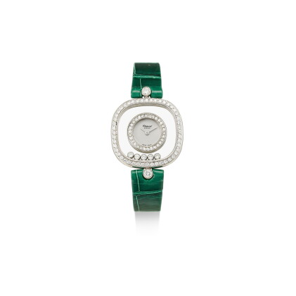 Catalog image of chopard | happy diamonds, reference 20/4959 a white gold and diamond-set wristw…