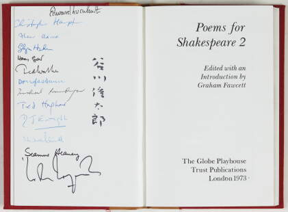 Catalog image of hughes, (contrib.), poems for shakespeare 2, 1973, signed by poets