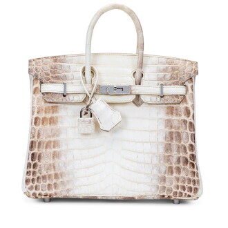 View 1 of Lot 4: White Matte Niloticus Crocodile Himalaya Birkin 25 Palladium Hardware, 2013