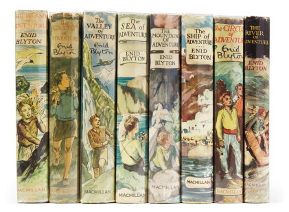 Catalog image of blyton, eight volumes from the "adventure" series, 1944-1955