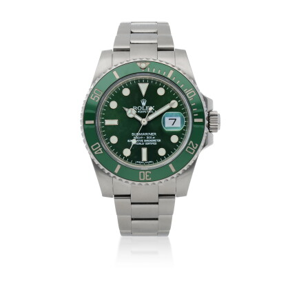 Catalog image of 'hulk' submariner, ref 116610lv stainless steel wristwatch with date and bracel…