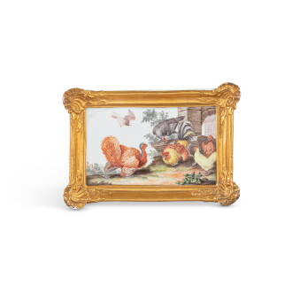 View 1 of Lot 706: A Fürstenberg porcelain ornithological rectangular wall plaque, circa 1770