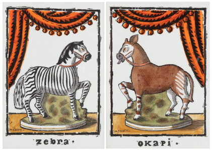 Catalog image of (i) zèbre (ii) okapi