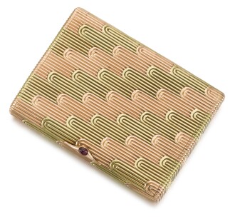 View 1 of Lot 12: A rare Fabergé jewelled two-colour gold cigarette case, workmaster August Hollming, St Petersburg, 1899-1908