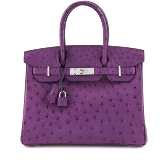 View 1 of Lot 57: Violine Ostrich Birkin 30 Palladium Hardware, 2018