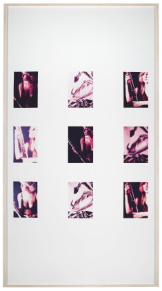 Catalog image of richard prince | three girlfriends, one with motorcycle (gang)