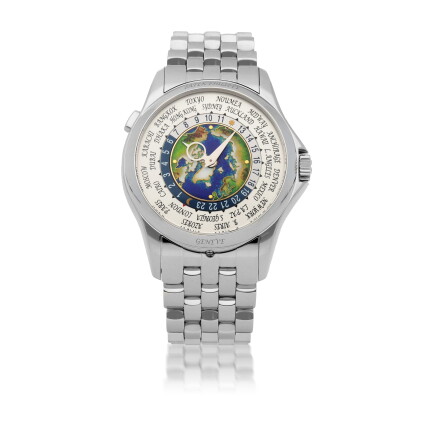 Catalog image of world time, ref 5131p platinum world time wristwatch with bracelet circa 2018