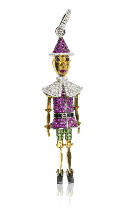 Catalog image of gem set and diamond pendant, 'pinocchio', michele della valle