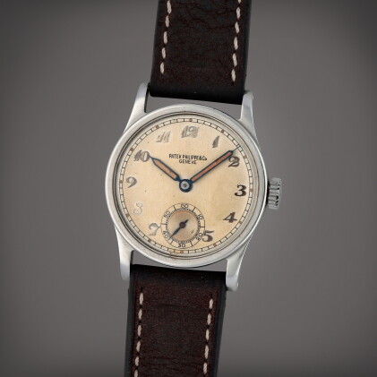 Catalog image of Calatrava, Reference 96 | A stainless steel wristwatch | Circa 1945 | 百達翡麗 | Ca…