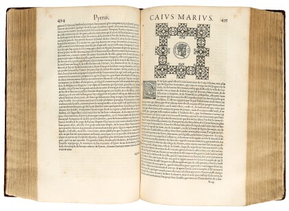 Plutarch, Les vies des hommes, Paris, 1575, contemporary calf gilt