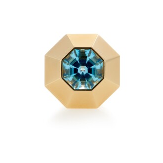 View 1 of Lot 67: Blue topaz and diamond ring