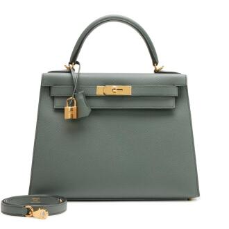 View 1 of Lot 100: Vert Amande Epsom Kelly 28 Sellier Gold Hardware, 2020