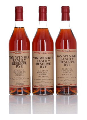 View 1 of Lot 132: Van Winkle 13 Year Old Family Reserve Rye 95.6 Proof NV (3 Bottles 75cl)