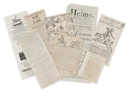 View 1 of Lot 173: (Circus, Equestrian) |  Attractive eighteenth- and nineteenth-century horsemanship playbills