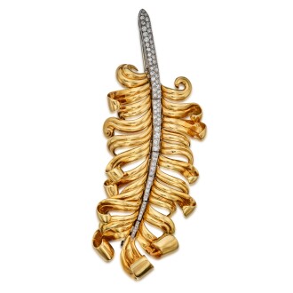 View 1 of Lot 172: Gold and Diamond Brooch