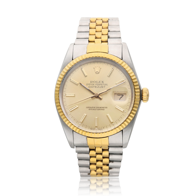 Steel and Gold Rolex Oyster Perpetual Datejust with champagne dial