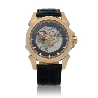View 1 of Lot 25: Ref. GTM 06 Pink gold minute repeating tourbillon wristwatch Circa 2008 | Grönefeld GTM 06型號粉紅金三問陀飛輪腕錶，年份約2008