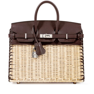 View 1 of Lot 648: Limited Edition Rouge Sellier Swift and Osier Wicker Picnic Birkin 25 Palladium Hardware, 2021