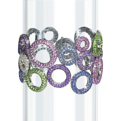 Catalog image of gem set and diamond bracelet, 'bubbles', michele della valle