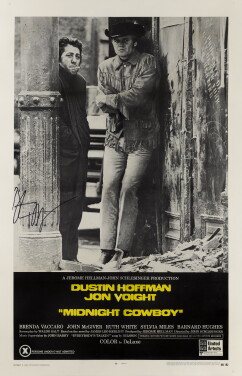 View 1 of Lot 8: Midnight Cowboy (1969) Poster, US, Signed by Dustin Hoffman
