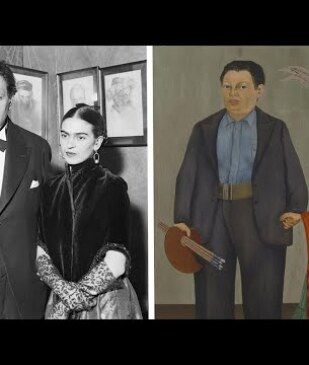 Frida Kahlo and Diego Rivera's Poetic Wedding Portrait , 1931