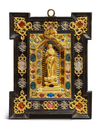 Catalog image of altarpiece with god the father and the virgin