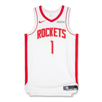 View 1 of Lot 11: Amen Thompson Houston Rockets 2025-2026 Game Worn Association Edition Jersey 