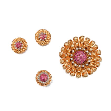 Catalog image of Gold, Ruby and Diamond Suite of Jewels