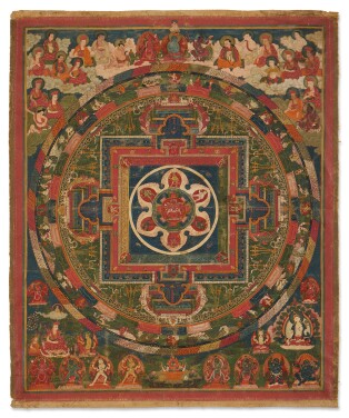 View 1 of Lot 817: A Drukpa Kagyu thangka depicting the mandala of an emanation of Vajrayogini, Tibet, circa 17th century