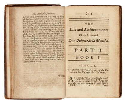 View 1 of Lot 133: Cervantes | The history of the renowned Don Quixote, London, 1712, 4 volumes, contemporary calf