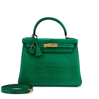 View 1 of Lot 5402: Malachite Matte Alligator Kelly 28 Retourne Gold Hardware, 2015