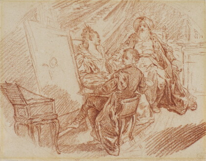Catalog image of A Pascha and his consort with an artist painting her portrait