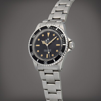 Catalog image of Submariner, Reference 5513 | A stainless steel wristwatch with bracelet | Circa 1966