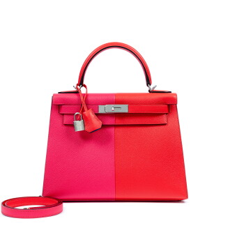 View 1 of Lot 609: Rouge De Coeur and Rose Extreme Epsom Casaque Kelly 28 Sellier Palladium Hardware, 2021